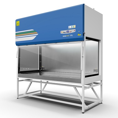 SafeFAST XXL, microbiologische veiligheidskast, EN 12469:2000, poedergecoat staal, AISI 304L roestvrij staal, gehard glas, liquid handling systemen, grote instrumenten, microprocessorbesturing, automatische alarmen, onderstel, IP66 stopcontacten.